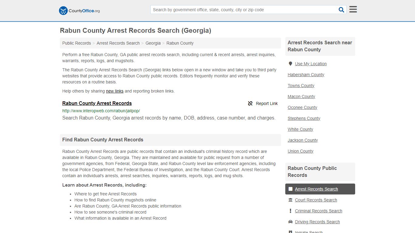 Arrest Records Search - Rabun County, GA (Arrests & Mugshots)